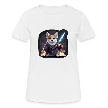 CorgiKreuz-Ritter - Frauen T-Shirt atmungsaktiv - Weiß - Vorne - AI Model Female 172 dark (172cm)