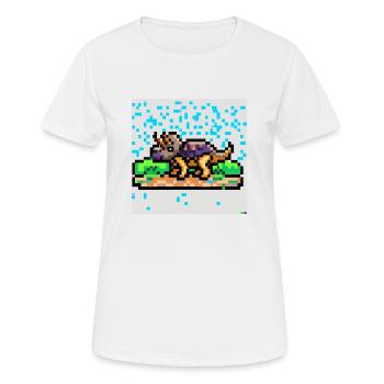 Triceratops pixel art - T-shirt respirant Femme - blanc - Devant - AI Model Female 172 dark (172cm)