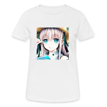 Anime Girl aux yeux bleus - T-shirt respirant Femme - blanc - Devant - AI Model Female 172 dark (172cm)