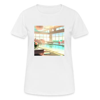 Un coin salon baigné de soleil : l’art numérique - T-shirt respirant Femme - blanc - Devant - AI Model Female 172 dark (172cm)