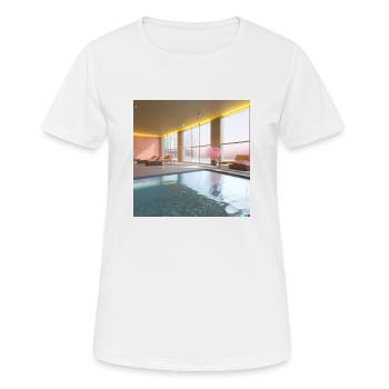 Ein sonnendurchfluteter Lounge-Bereich art 2 - Frauen T-Shirt atmungsaktiv - Weiß - Vorne - AI Model Female 172 dark (172cm)