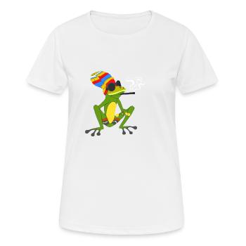 Racine - Grenouille - T-shirt respirant Femme - blanc - Devant - AI Model Female 172 dark (172cm)