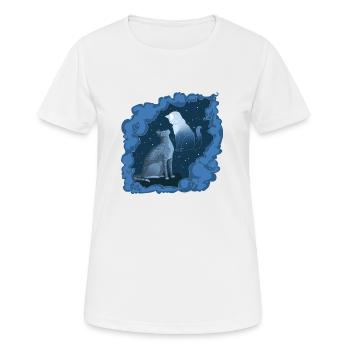 Jayfeather Jay Feather Grey Cat Halfmoon Moon - T-shirt respirant Femme - blanc - Devant - AI Model Female 172 dark (172cm)