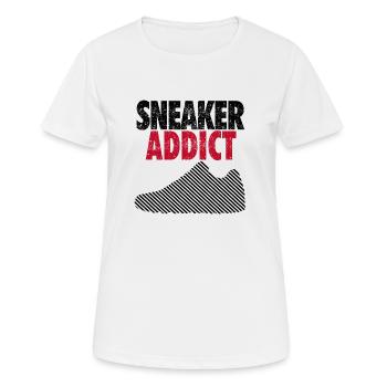 Sneaker Addict - Frauen T-Shirt atmungsaktiv - Weiß - Vorne - AI Model Female 172 dark (172cm)