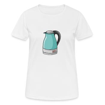 Bouilloire électrique - T-shirt respirant Femme - blanc - Devant - AI Model Female 172 dark (172cm)