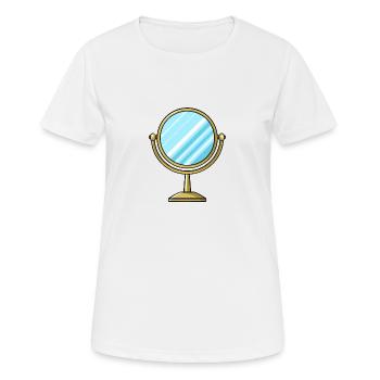 Kosmetikspiegel Spiegel - Frauen T-Shirt atmungsaktiv - Weiß - Vorne - AI Model Female 172 dark (172cm)