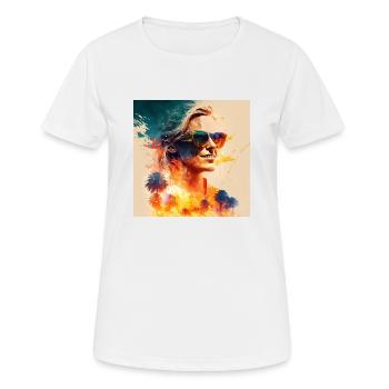 Une femme au soleil - T-shirt respirant Femme - blanc - Devant - AI Model Female 172 dark (172cm)
