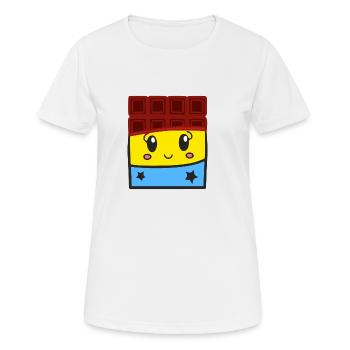 Tablette de chocolat Kawaii - T-shirt respirant Femme - blanc - Devant - AI Model Female 172 dark (172cm)