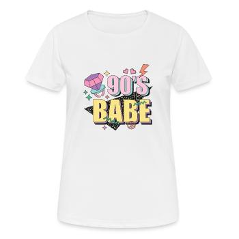 90´s Babe - Frauen T-Shirt atmungsaktiv - Weiß - Vorne - AI Model Female 172 dark (172cm)