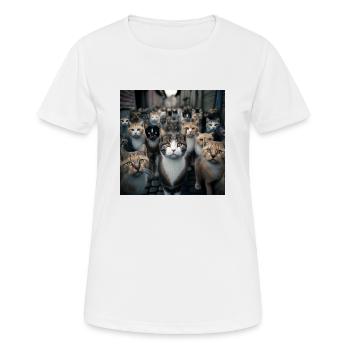 Rue Cat - T-shirt respirant Femme - blanc - Devant - AI Model Female 172 dark (172cm)