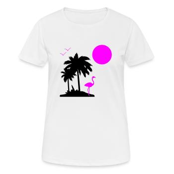 Palm Paradise - Women's Breathable T-Shirt - white - Front - AI Model Female 172 dark (172cm)