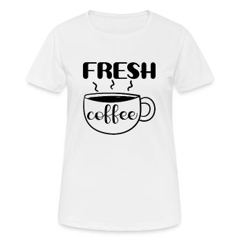 Fresh Coffee - Women's Breathable T-Shirt - white - Front - AI Model Female 172 dark (172cm)