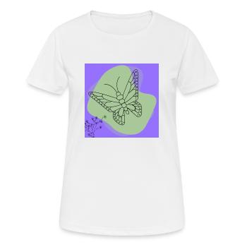 Minimalistischer Schmetterling. - Frauen T-Shirt atmungsaktiv - Weiß - Vorne - AI Model Female 172 dark (172cm)