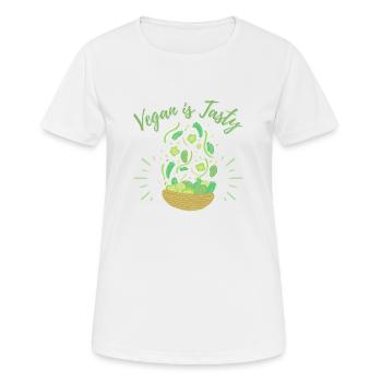 Vegan is tasty - T-shirt respirant Femme - blanc - Devant - AI Model Female 172 dark (172cm)