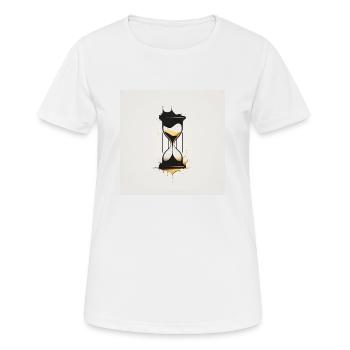 Sanduhr in Schwarz und Gold - Frauen T-Shirt atmungsaktiv - Weiß - Vorne - AI Model Female 172 dark (172cm)