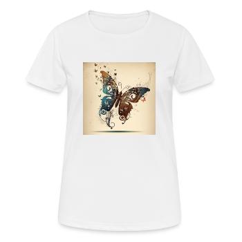 Schmetterling, Notizen - Frauen T-Shirt atmungsaktiv - Weiß - Vorne - AI Model Female 172 dark (172cm)