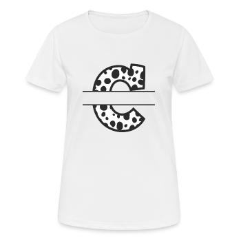 Letter C benutzerdefiniertes Kuhmuster - Frauen T-Shirt atmungsaktiv - Weiß - Vorne - AI Model Female 172 dark (172cm)