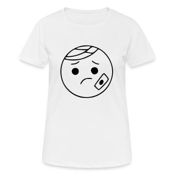 Emoji sketch blesse noir - T-shirt respirant Femme - blanc - Devant - AI Model Female 172 dark (172cm)