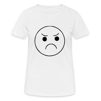 Emoji Skizze grimmig schwarz - Frauen T-Shirt atmungsaktiv - Weiß - Vorne - AI Model Female 172 dark (172cm)