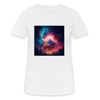 Celestial Flare Eruption - T-shirt respirant Femme - blanc - Devant - AI Model Female 172 dark (172cm)
