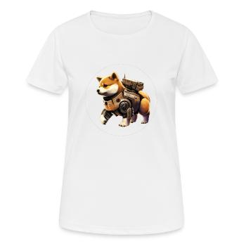 Shiba Inu style mecha too cute, illustration ja - Women's Breathable T-Shirt - white - Front - AI Model Female 172 dark (172cm)