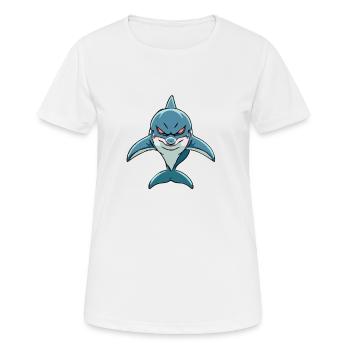 Krok le dauphin dangereux - T-shirt respirant Femme - blanc - Devant - AI Model Female 172 dark (172cm)
