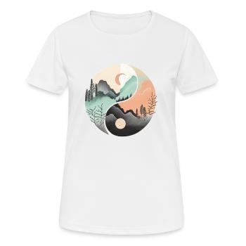 Ying Yang - Mountains / Beach - Women's Breathable T-Shirt - white - Front - AI Model Female 172 dark (172cm)
