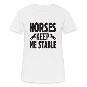 Horses keep me Stable - Women's Breathable T-Shirt - white - Front - AI Model Female 172 dark (172cm)