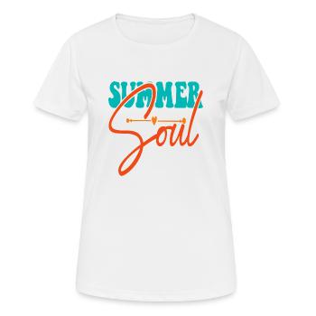 Summer Soul - Frauen T-Shirt atmungsaktiv - Weiß - Vorne - AI Model Female 172 dark (172cm)