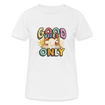 Hippie - Frauen T-Shirt atmungsaktiv - Weiß - Vorne - AI Model Female 172 dark (172cm)