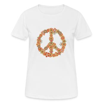 Hippie - Frauen T-Shirt atmungsaktiv - Weiß - Vorne - AI Model Female 172 dark (172cm)