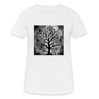 Encre d’arbre noir - T-shirt respirant Femme - blanc - Devant - AI Model Female 172 dark (172cm)