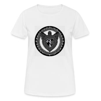 Schildkröte in Herzform Mandala - Frauen T-Shirt atmungsaktiv - Weiß - Vorne - AI Model Female 172 dark (172cm)