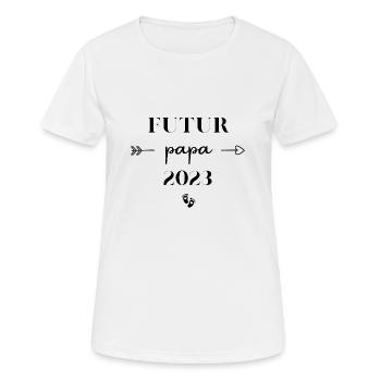 futur papa 2023 - T-shirt respirant Femme - blanc - Devant - AI Model Female 172 dark (172cm)