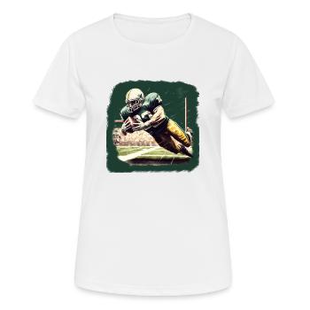 American Football - Spieler - Logo - Touchdown - Frauen T-Shirt atmungsaktiv - Weiß - Vorne - AI Model Female 172 dark (172cm)