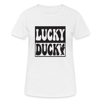 Canard chanceux - T-shirt respirant Femme - blanc - Devant - AI Model Female 172 dark (172cm)