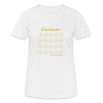 fruit dealer bananas | clan of birds boutique 01 - Frauen T-Shirt atmungsaktiv - Weiß - Vorne - AI Model Female 172 dark (172cm)