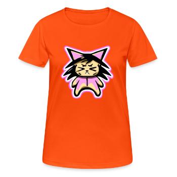 Roli le chat grognon - T-shirt respirant Femme - orange néon - Devant - AI Model Female 172 dark (172cm)