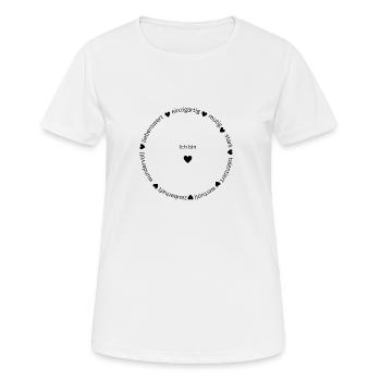 Ich bin einzigartig, liebenswert, mutig, stark... - Frauen T-Shirt atmungsaktiv - Weiß - Vorne - AI Model Female 172 dark (172cm)