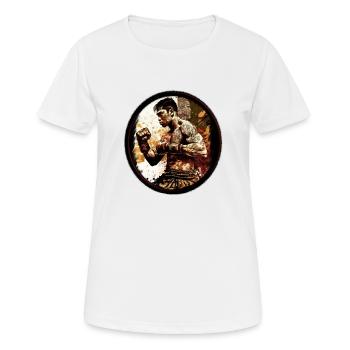Combattant de Muay Thai. - T-shirt respirant Femme - blanc - Devant - AI Model Female 172 dark (172cm)