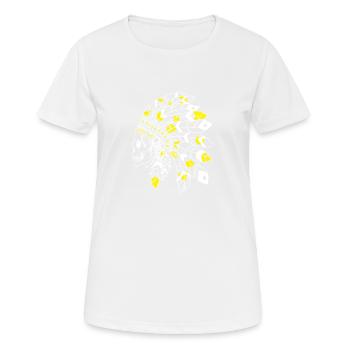 skull with white and yellow Indian headdress - Women's Breathable T-Shirt - white - Front - AI Model Female 172 dark (172cm)