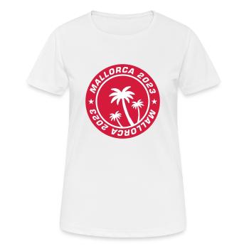 Mallorca 2023 Palme - Frauen T-Shirt atmungsaktiv - Weiß - Vorne - AI Model Female 172 dark (172cm)