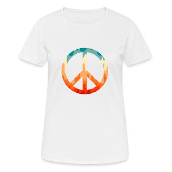 Hippie - Frauen T-Shirt atmungsaktiv - Weiß - Vorne - AI Model Female 172 dark (172cm)