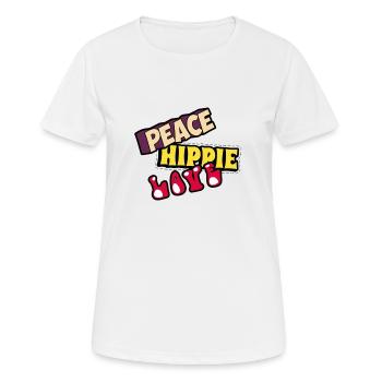Hippie - Frauen T-Shirt atmungsaktiv - Weiß - Vorne - AI Model Female 172 dark (172cm)