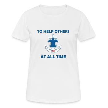 Scouts de mer Loi Vœu - T-shirt respirant Femme - blanc - Devant - AI Model Female 172 dark (172cm)
