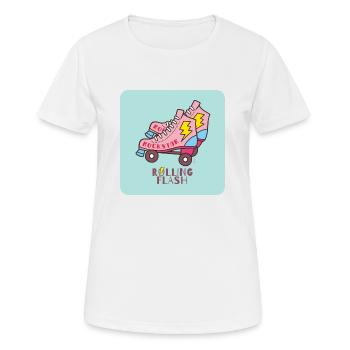 Rolling Flash - Women's Breathable T-Shirt - white - Front - AI Model Female 172 dark (172cm)