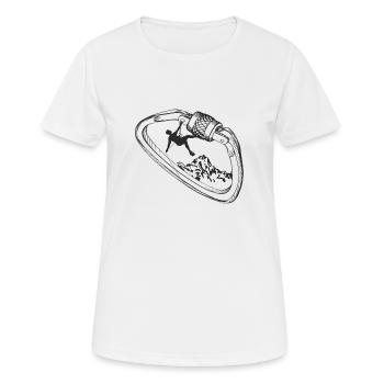 Grimpeur en mousqueton - T-shirt respirant Femme - blanc - Devant - AI Model Female 172 dark (172cm)