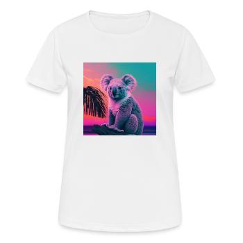 KOALA VAPORWAVE, modern art, neon colors - Women's Breathable T-Shirt - white - Front - AI Model Female 172 dark (172cm)