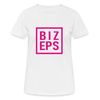 Bizeps - Muskel - Bodybuilding - Bodybuilder - Gym - Frauen T-Shirt atmungsaktiv - Weiß - Vorne - AI Model Female 172 dark (172cm)