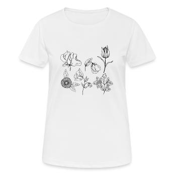 Minimalist flower group - Women's Breathable T-Shirt - white - Front - AI Model Female 172 dark (172cm)